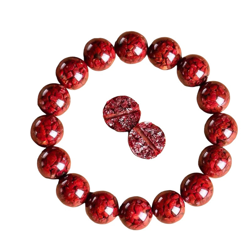 Natural High-Grade Raw Ore Cinnabar Bead Bracelet - Lukcy, Wealth