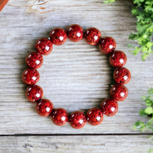 Natural High-Grade Raw Ore Cinnabar Bead Bracelet - Lukcy, Wealth