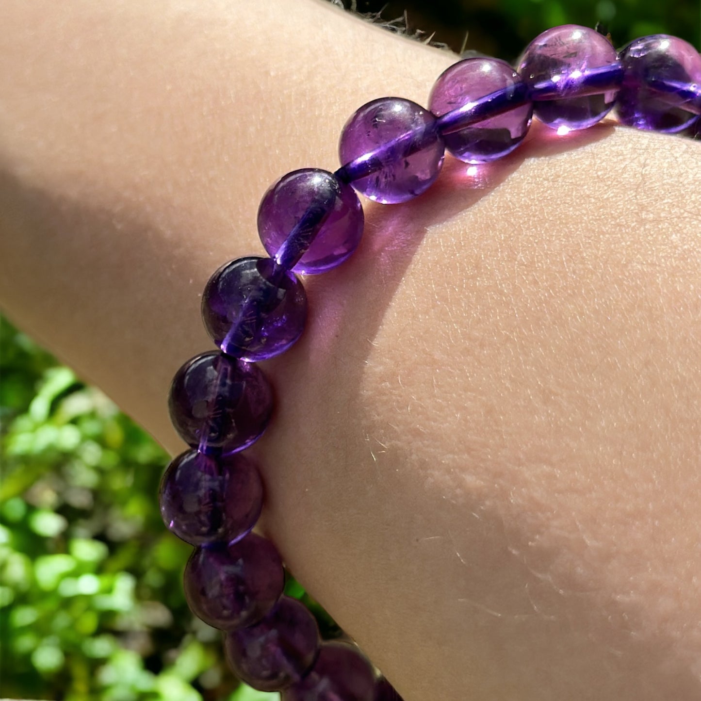 Natural 7A+ Amethyst Crystal Quartz Beads Bracelet - Peace