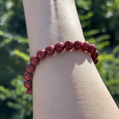 Natural High-Grade Raw Ore Cinnabar Bead Bracelet - Lukcy, Wealth