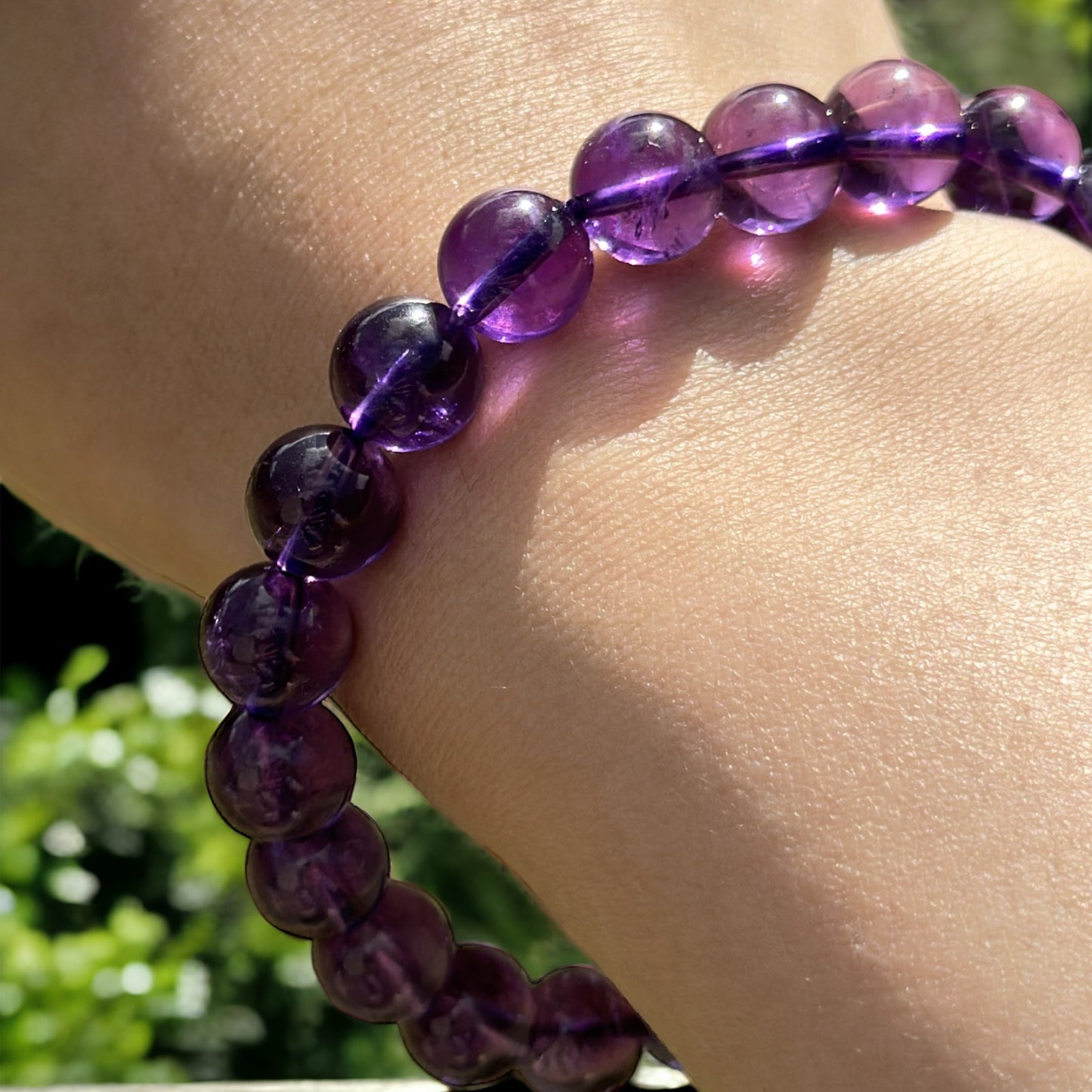 Natural 7A+ Amethyst Crystal Quartz Beads Bracelet - Peace