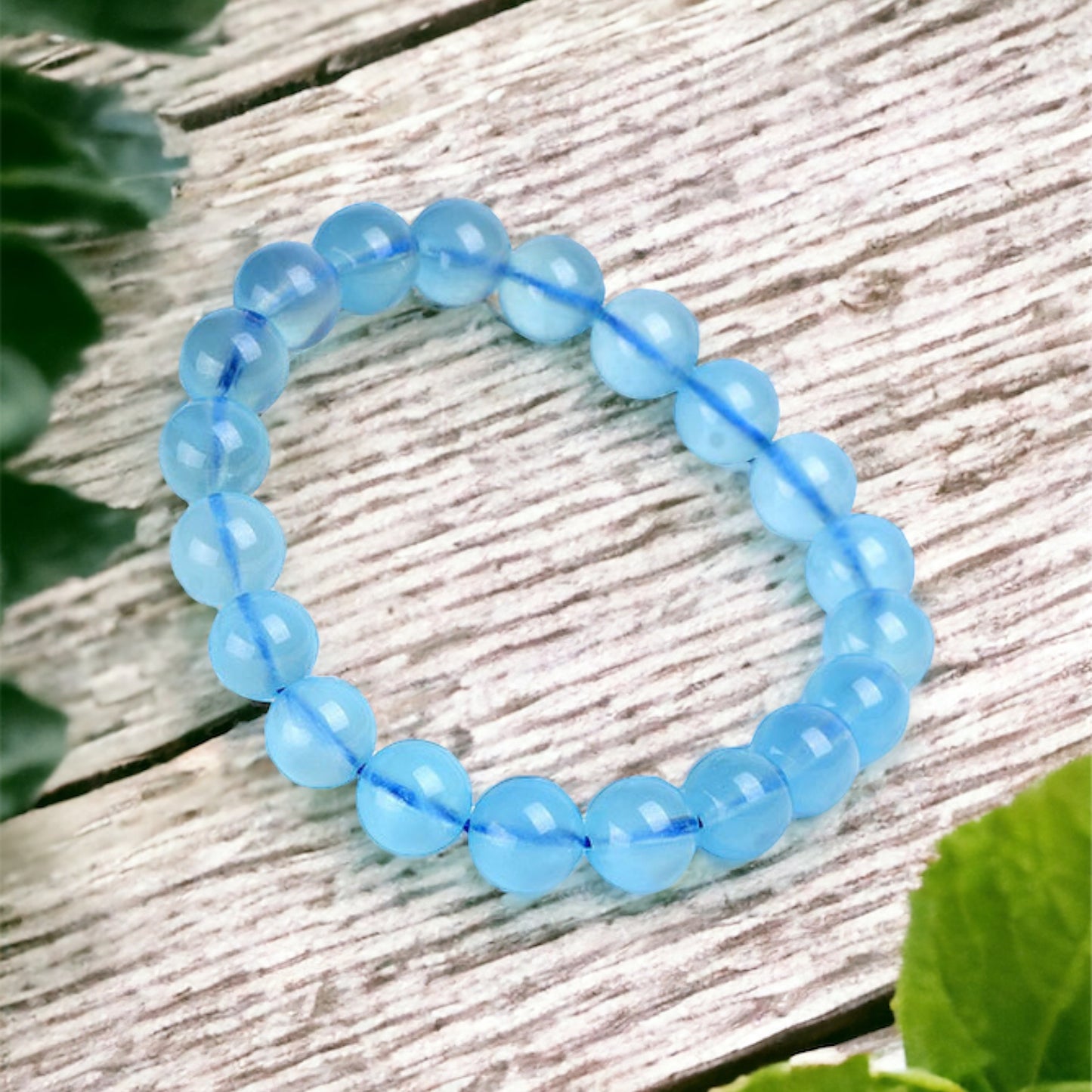 Natural 7A+ Aquamarine Crystal Bracelet -  Tranquility