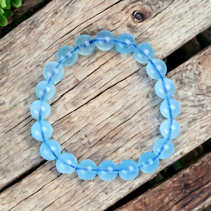 Natural 7A+ Aquamarine Crystal Bracelet -  Tranquility