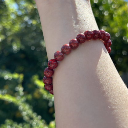 Natural High-Grade Raw Ore Cinnabar Bead Bracelet - Lukcy, Wealth