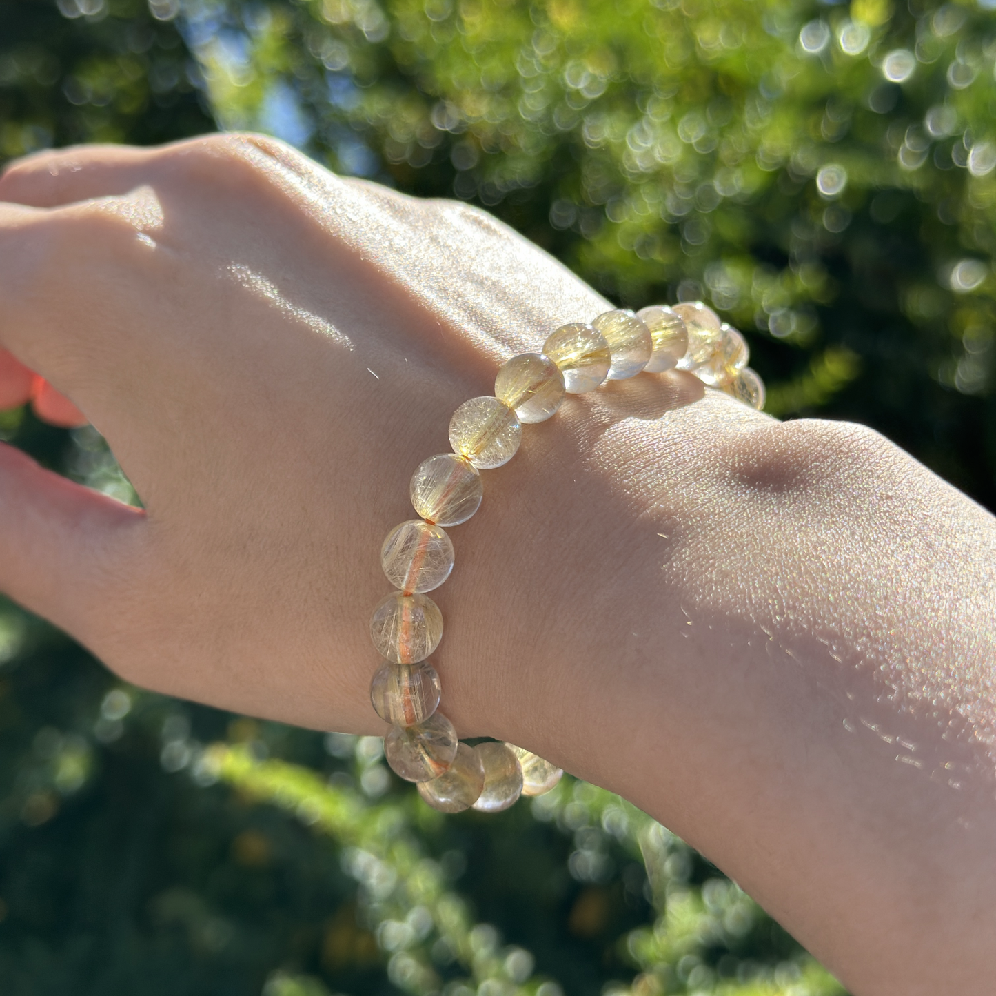 Natural 7A+ Rutilated Crystal Quartz Bracelet - Wealth