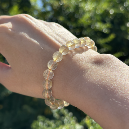 Natural 7A+ Rutilated Crystal Quartz Bracelet - Wealth