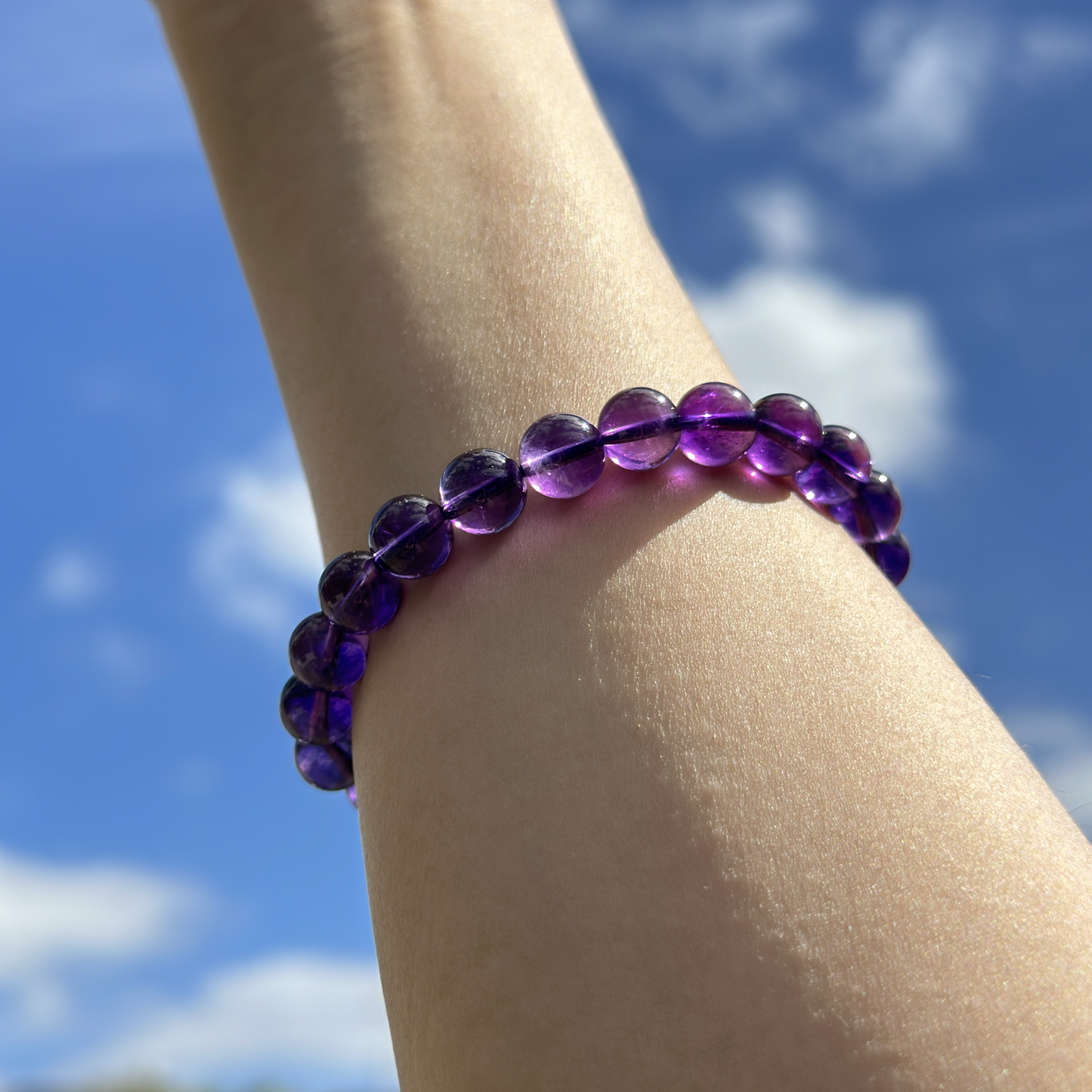 Natural 7A+ Amethyst Crystal Quartz Beads Bracelet - Peace