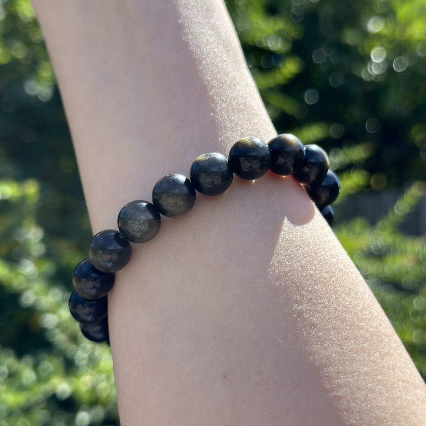 Natural 7A+ Golden Obsidian Bracelet with Cat's Eye Effect  - Prosperity, Protection