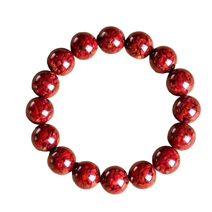 Natural High-Grade Raw Ore Cinnabar Bead Bracelet - Lukcy, Wealth