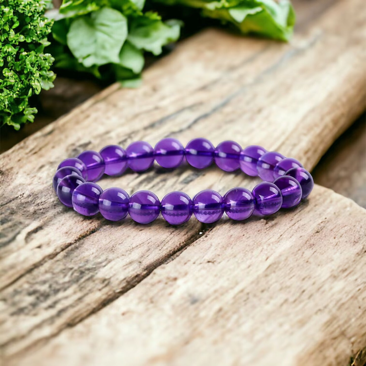 Natural 7A+ Amethyst Crystal Quartz Beads Bracelet - Peace