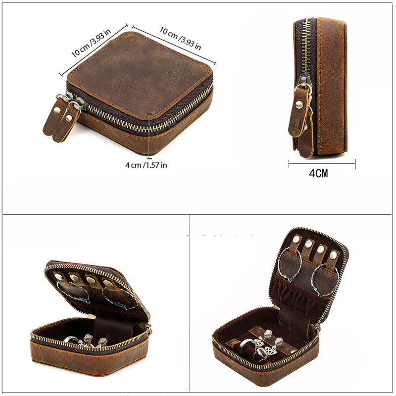 Genuine Leather Protable Travle Jewelry Box oohche