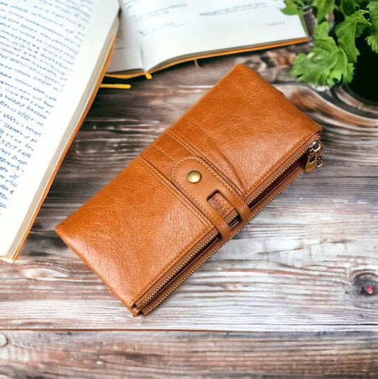 Unisex Genuine Leather RFID Phone Wallet oohche