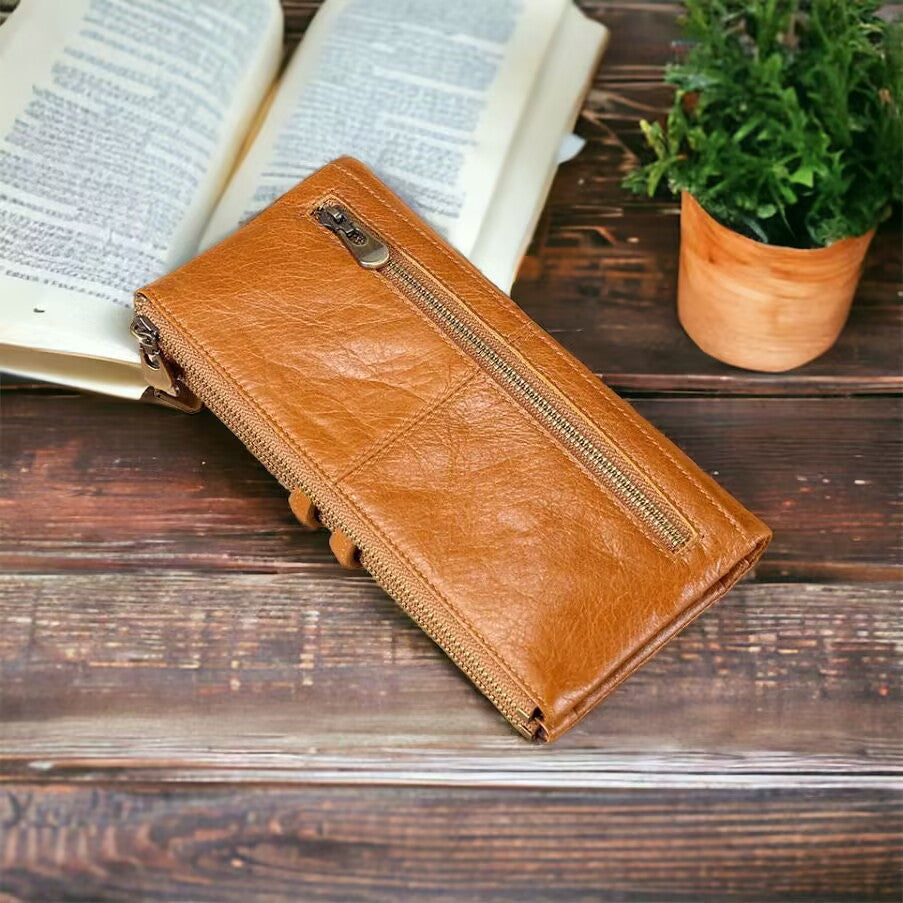 Unisex Genuine Leather RFID Phone Wallet oohche