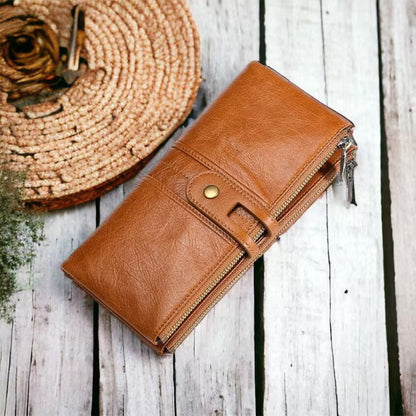 Unisex Genuine Leather RFID Phone Wallet oohche