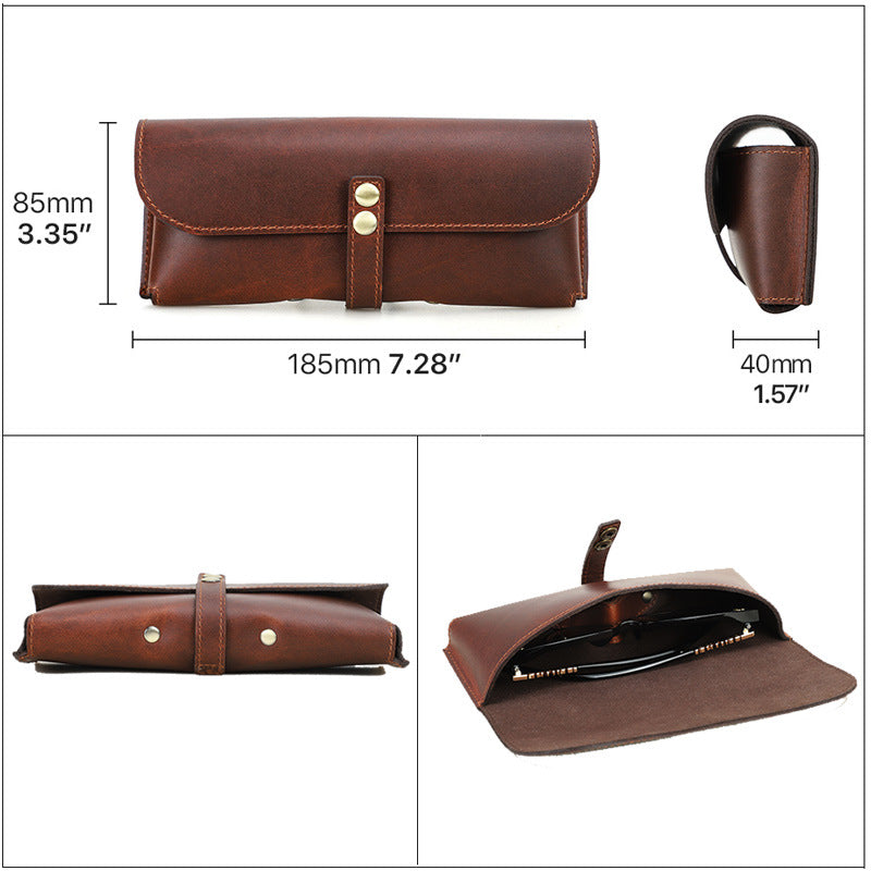 Genuine Leather Sunglasses Storage Case