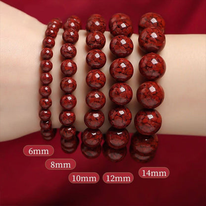 Natural High-Grade Raw Ore Cinnabar Bead Bracelet - Lukcy, Wealth